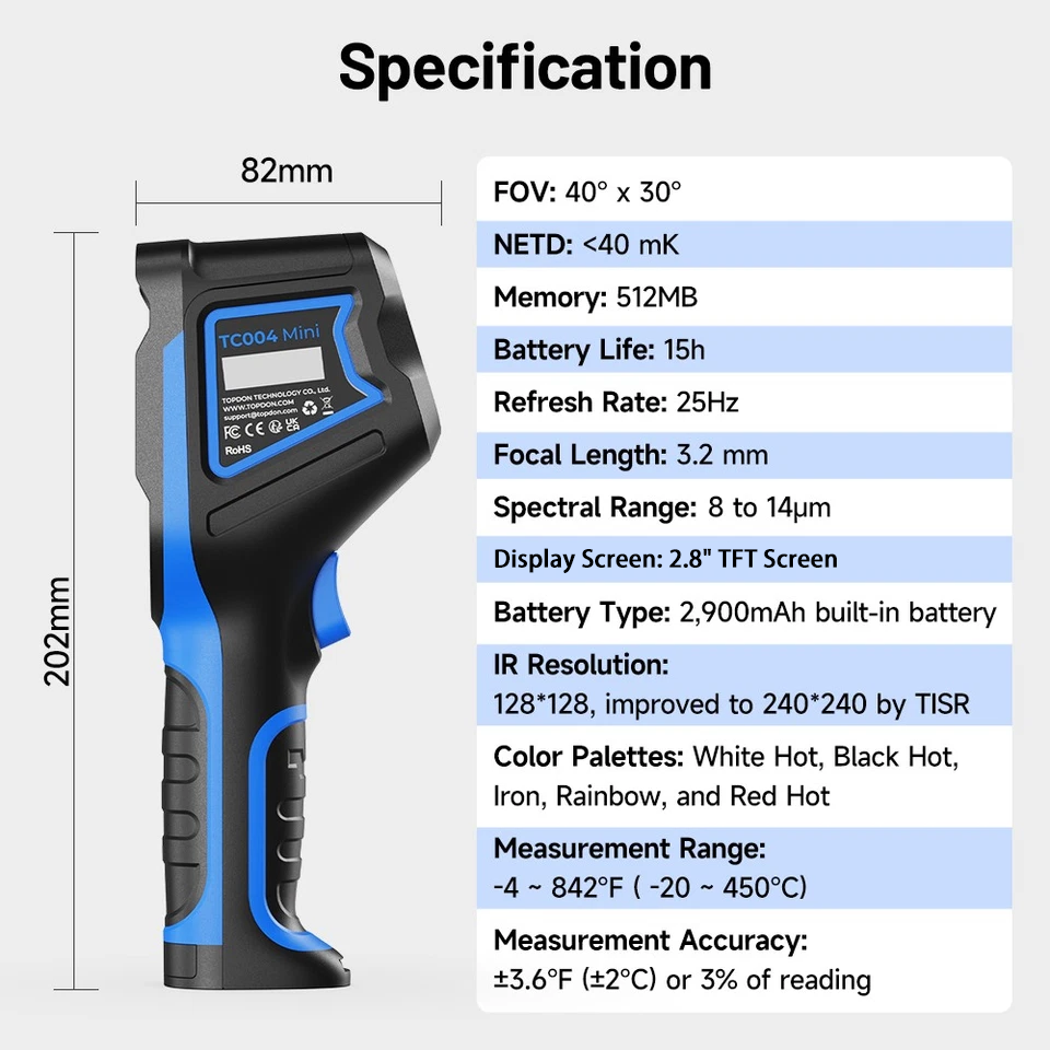 TOPDON TC004 Mini Handheld The - Topdon Tc001 Thermal Camera ulasan dan harga