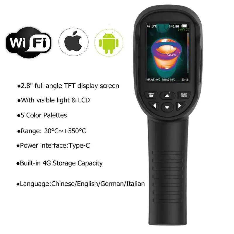 HT-06 256x192 Pixels WIFI Ther - Thermal Imaging Camera 256X192 ulasan dan harga
